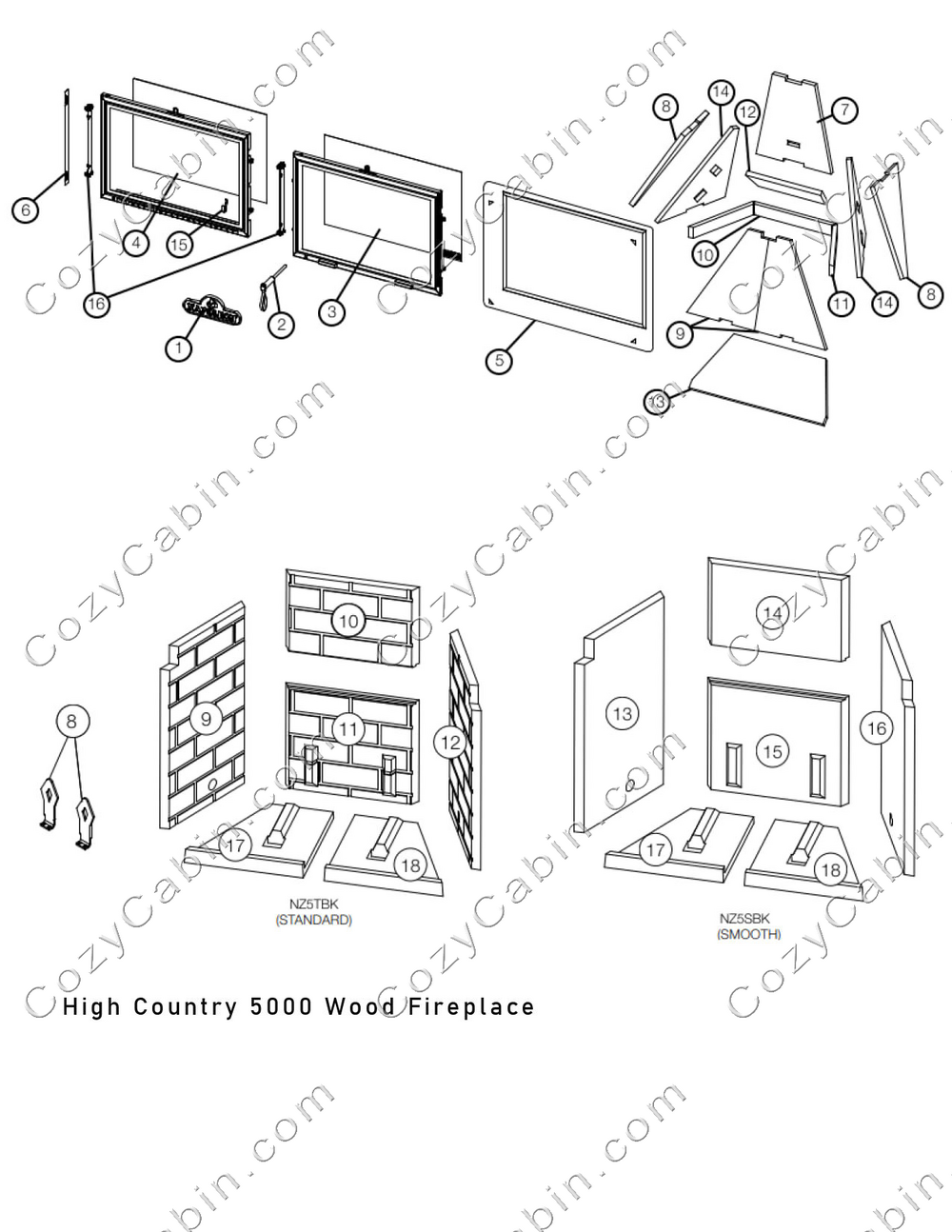 High Country Wood Burning Fireplace (NZ5000-T) #NZ5000